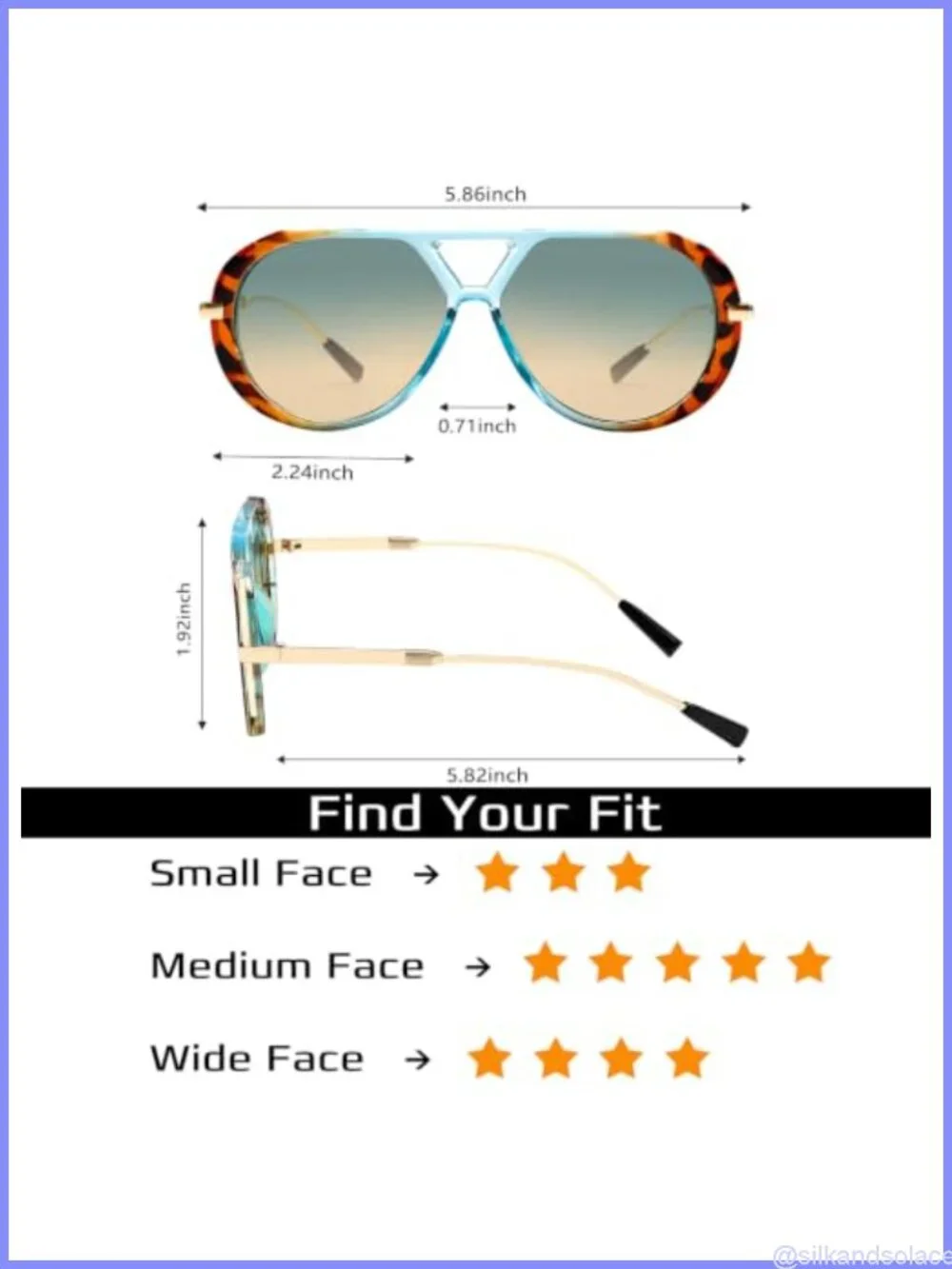 Oversized Retro Aviator Sunglasses Gold Metal Frame UV Protection